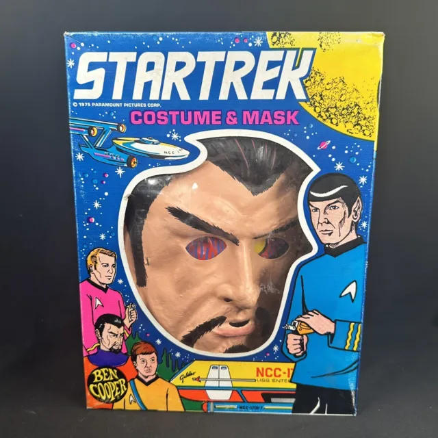 1976 Ben Cooper Star Trek Klingon Halloween Mask and Costume Medium 8-10 MIB