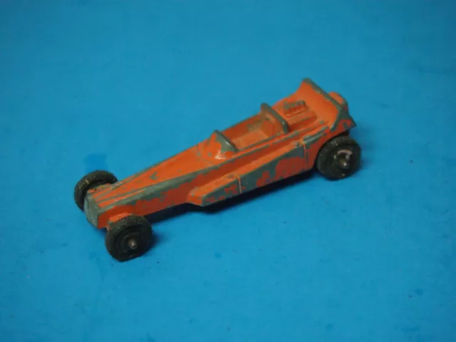 Vintage Tootsie Toy Orange Wedge Dragster No. 3: 2 1/2" Long