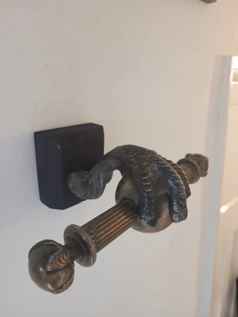 Antique reclaimed brass ball claw coathook unusual reclaimed feature towel rail