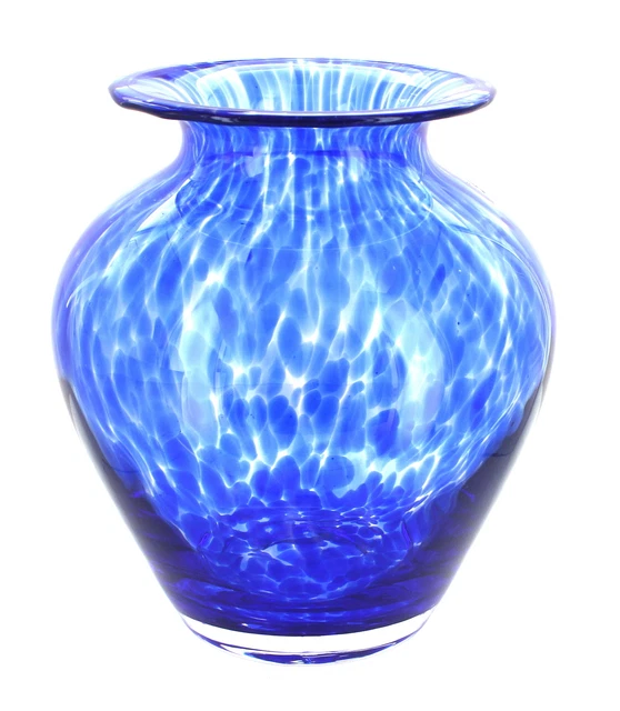 Blue Rose Polish Pottery Cobalt Confetti Glass Vase