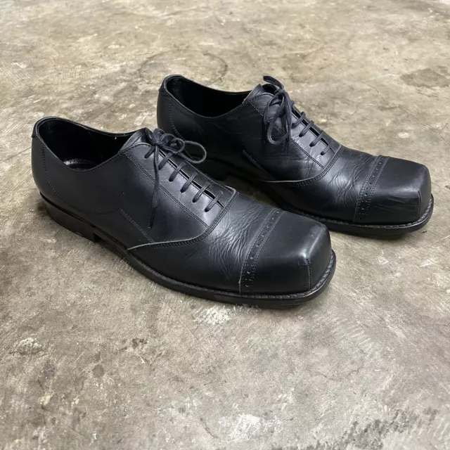 Comme Des Garcons Homme Square Toe Boots Leather Shoes Sneakers Sz 10.5 / 27 JPN