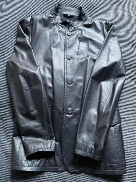 GIORGIO ARMANI GENUINE leather jacket Black Good condition Elegant Size ...