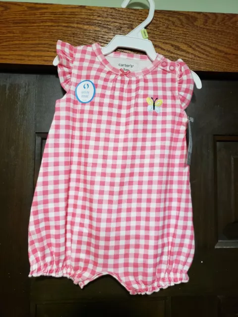 Carters baby girl 6 months pink, cute, butterfly frog, one piece.