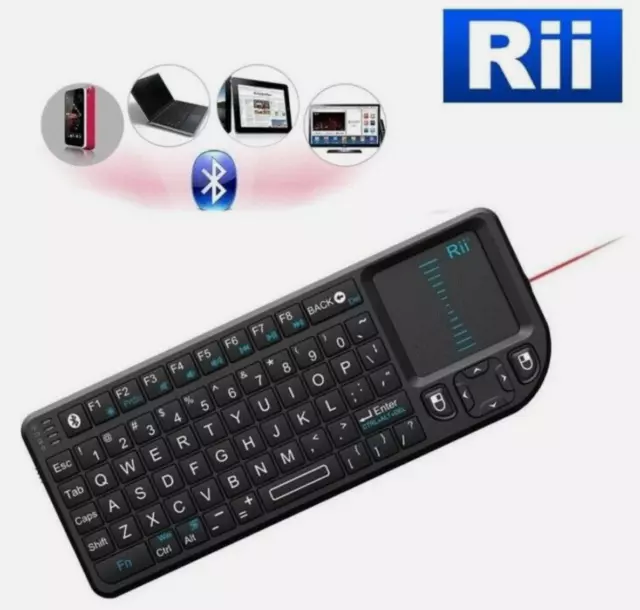 Rii RT-MWK02+ Mini Wireless Bluetooth Keyboard / Touchpad / Laser Pointer B23