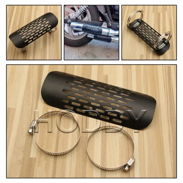 Hot Black Exhaust Muffler Pipe Heat Cover Shield Guard Fit For Harley Motorcycle