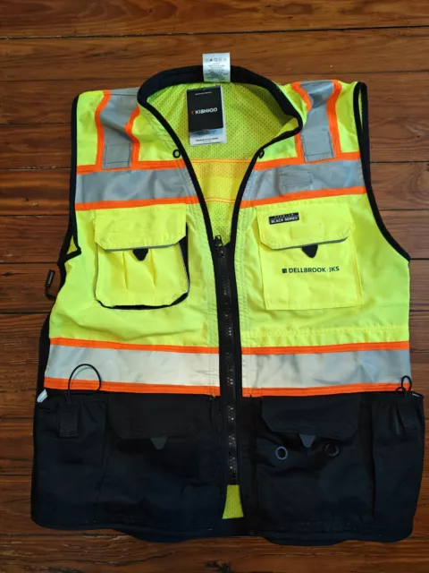 Kishigo Premium Black Series Unisex Surveyors Vest S5002, Class 2 Hi-Vis Safety