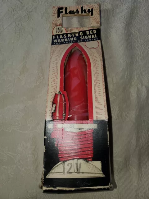 Vintage in Box Flashy Flashing Red Emergency Light Auto or Truck 12v Aftermarket