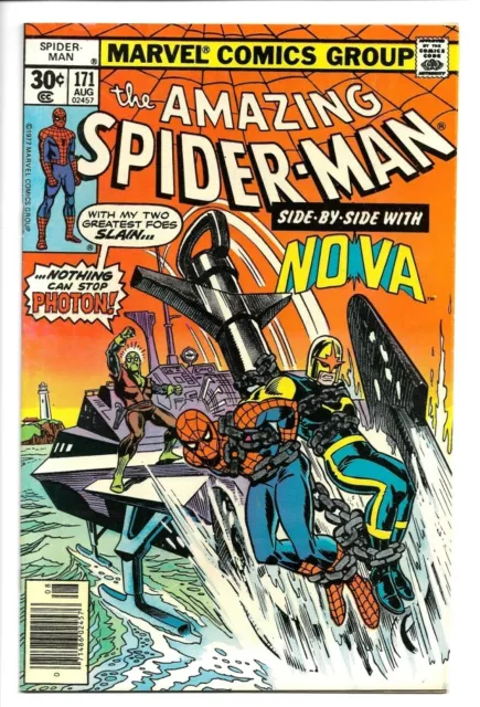 Amazing Spiderman #171, 1977, Marvel, 2nd app of Photon, Nova, 8.0 VF
