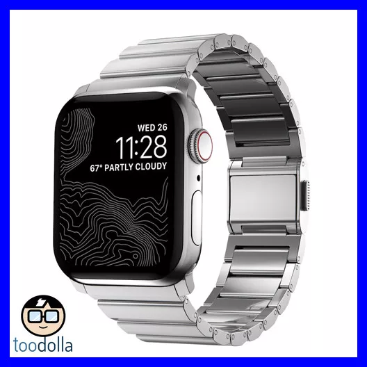 NOMAD Stainless Steel Band / Strap for Apple Watch 42/44/45/49 mm, Silver