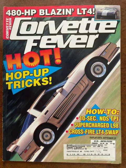 CORVETTE FEVER Magazine Chevrolet Chevy October 1996 LT4 480 HP L98 NOS TPI
