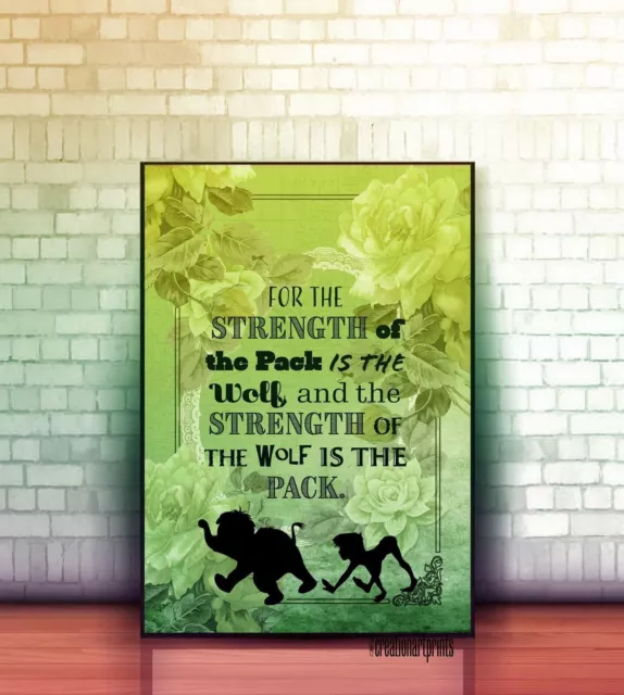 Art Print Disney Jungle Book Inspired Quote Illustration,Gift Love Wall  Decor £5.80 - Picclick Uk