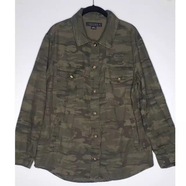 Sanctuary Standard Surplus Green Camo Shacket Shirt Jacket Military Chore Small