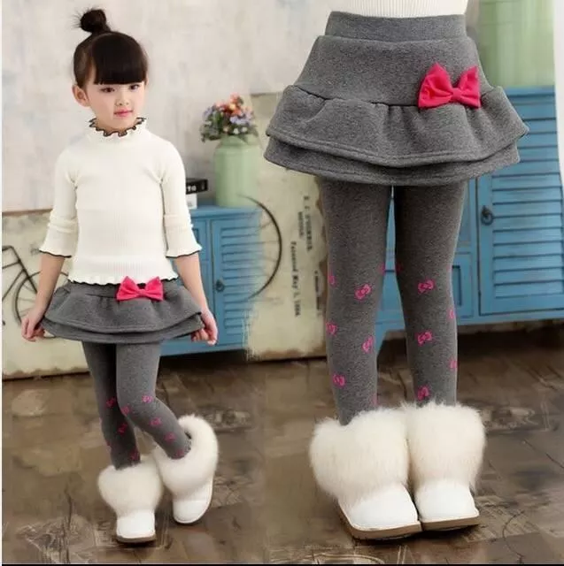 Kids Girl Thick Winter Baby Clothes Girls Skirt Pants Plus Velvet Cotton 2