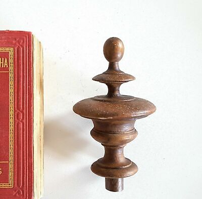 Antique vintage turned wood post finial Architectural Furniture salvage 4.25"