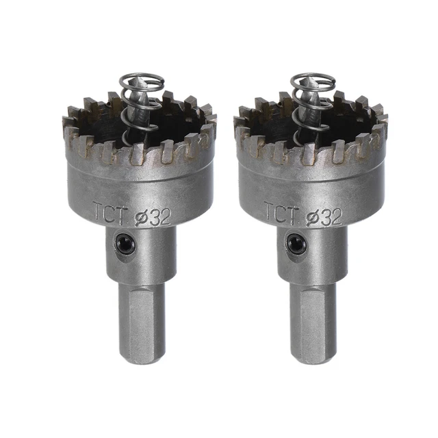 32mm Hole Saw Cutter High Density Carbide Teeth for Stainless Steel Metal 2 Pcs