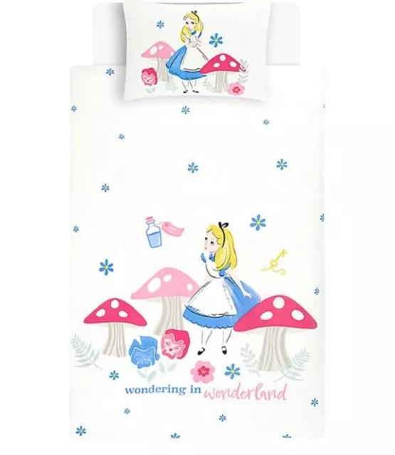 Disney Alice in Wonderland Mushroom Reversible Single Duvet Cover Set