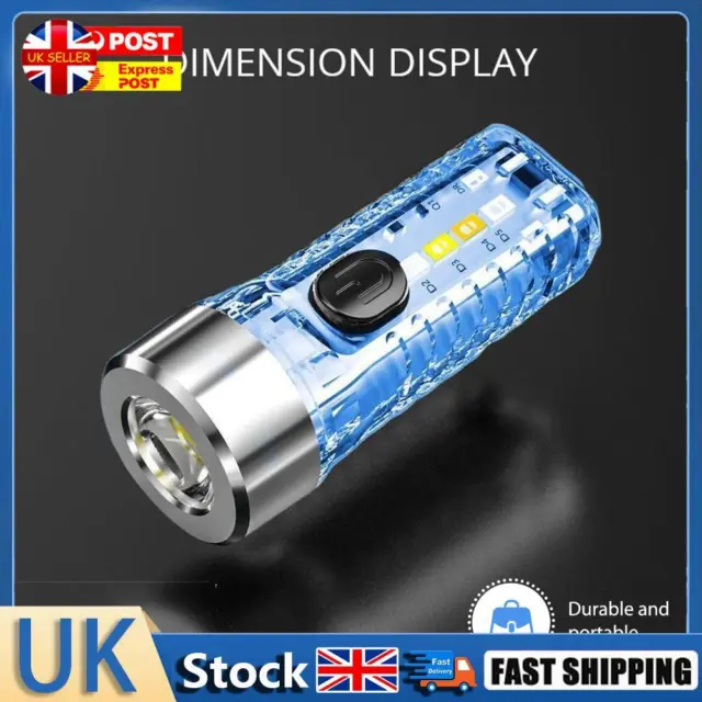 LED Flashlight 8 Modes Mini Lantern 3 Gears for Outdoor Emergency (Blue) Hot