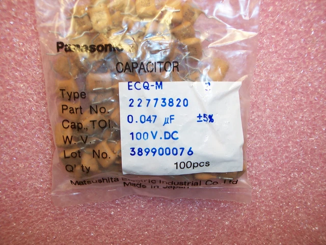 100pcs .047uf 47nf 100v Polyester Film Capacitors – New Old Stock