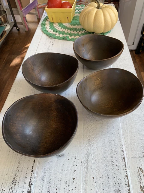 Vintage Hand Carved Wooden Salad Bowls.. Haiti …. Gorgeous