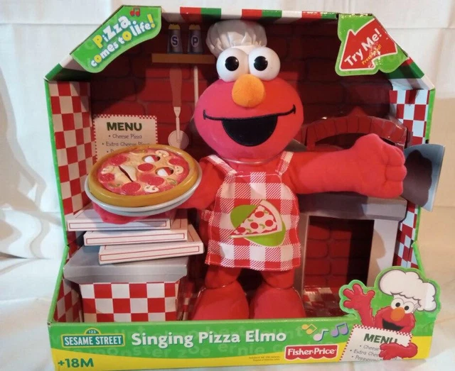SINGING PIZZA ELMO 2007 Plush Toy SESAME STREET Fisher Price Animated NEW Rare