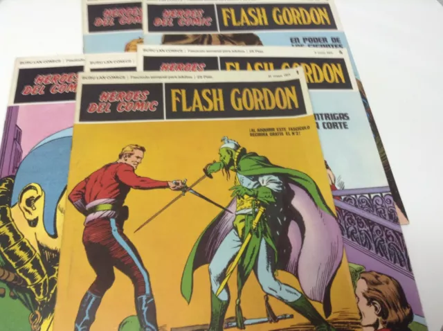 Lote , Pack Comics Flash Gordon Numeros 1,2,3,4,5,6 . Heroes Del Comic . 1971