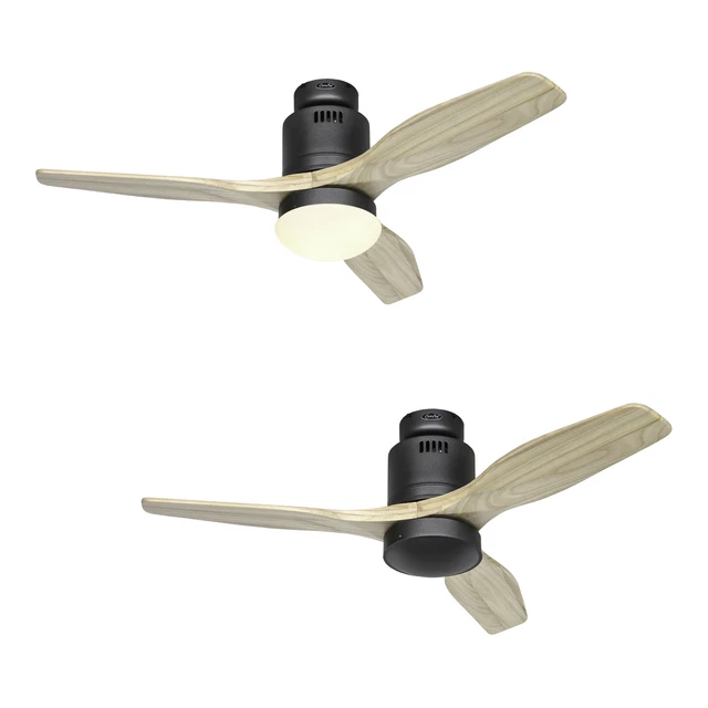 VOMI Plafoniera Ventilatore con Luce in Legno Soggiorno 72W Dimmerabile LED con Telecomando Ventilatore a Soffitto con Lampada Silenzioso Sottile Piazza Decorazione per Camera da Letto