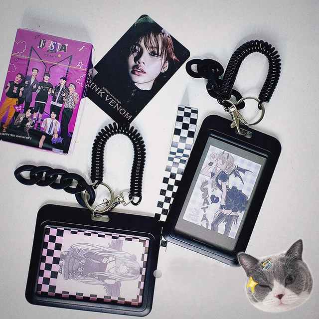Serie nera Kpop supporto carta fotografica idolo display protettivo fotoschede fotografiche $v