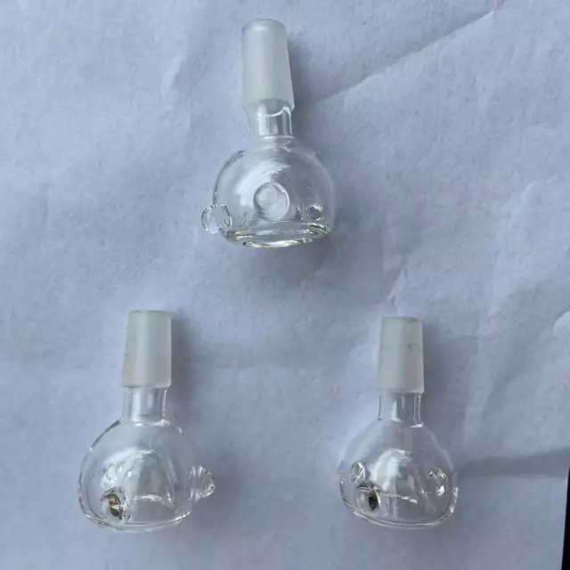 3Pcs White 14mm Glass Bowl Male For Bong Hookah Shisha Smoking Pipe Handle