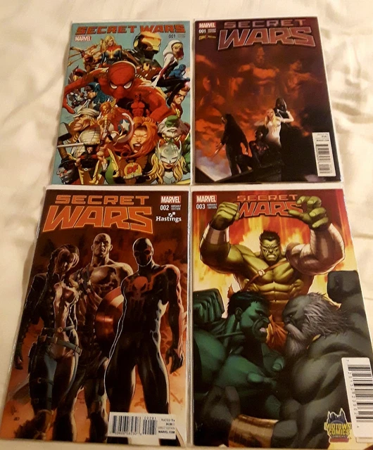 SECRET WARS #1-3 + DF #1 GREG LAND VARIANT SIGNED in GOLD by MIKE ZECK
