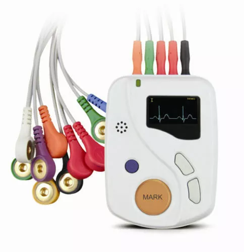 Dynamic 12 Lead ECG/EKG Holter Monitor Alalyzer Software 24hours CONTEC TLC6000