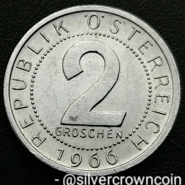 Austria 2 Groschen 1966. KM#2876. Two Cents coin. Eagle with Shield.