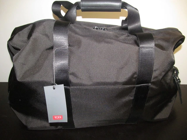 TUMI Alpha Black Large Expansion Travel Duffle, FTX Ballistic Nylon/Leather, NWT 2