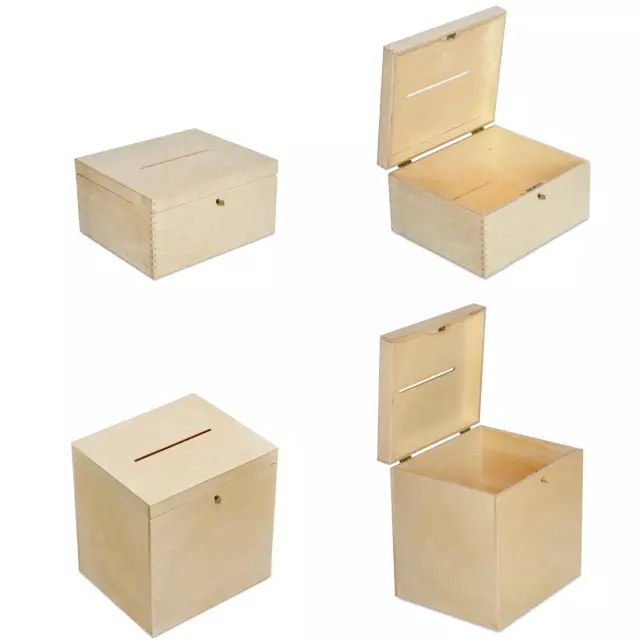 Creative Deco Verrouillable Boîte de Rangement en Bois | Couvercle | 2 Variantes