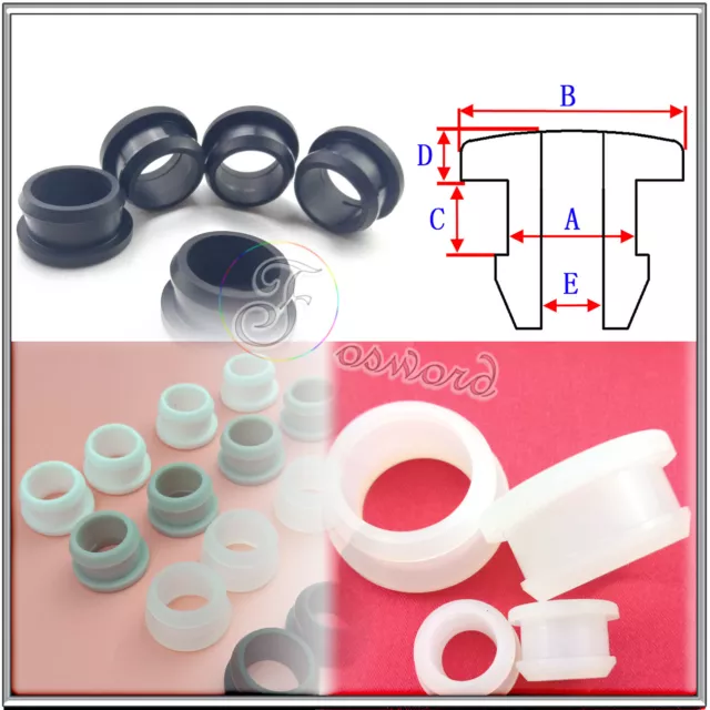 Silicone Rubber Grommet Plug Bung 4.5-30mm Cable Wire Protect Snap-on Open Bush