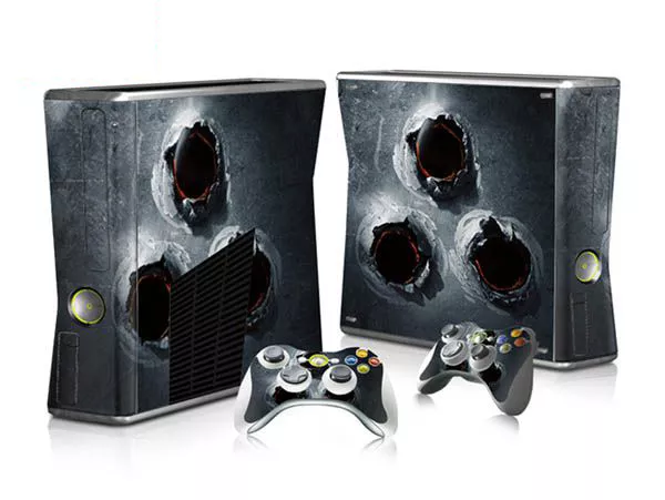 XBOX 360 Slim Skin Design Foils autocollant film de protection kit - motif Bullet Holes