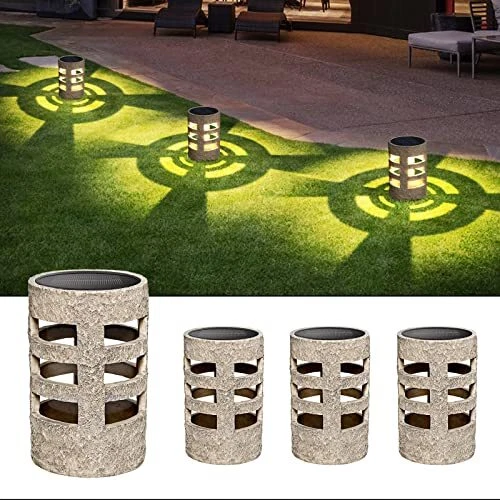 4 Pack Solar Garden Lights Outdoor Waterproof LED Solar Rock Lights Solar Yar...