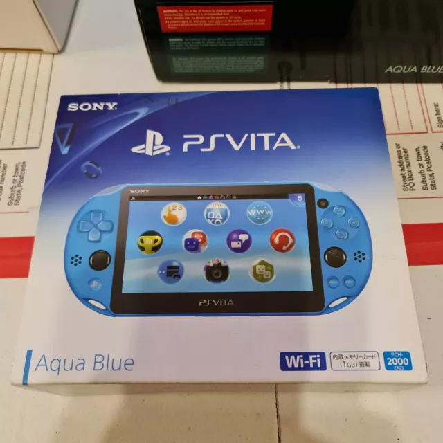 SONY PS Vita Slim Aqua Blue Console PCH-2000 Brand New