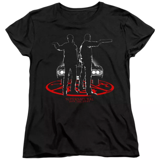 Supernatural Womens T-Shirt Dean and Sam Silhouette Black Tee