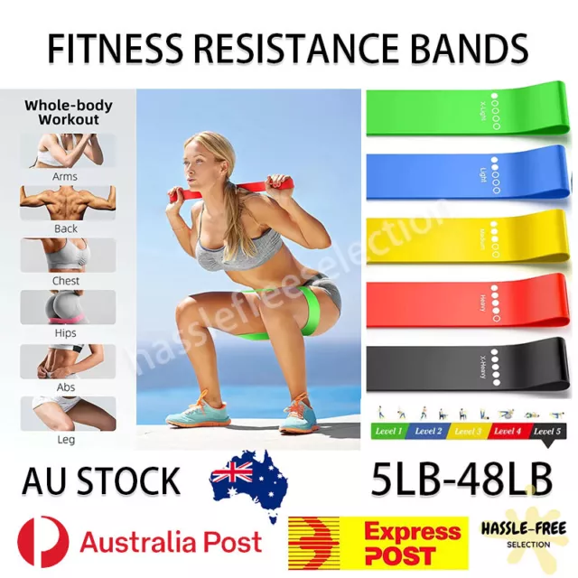 Resistance Bands Gym Exercise Fitness Yoga Workout Loop Heavy Strength Crossfit