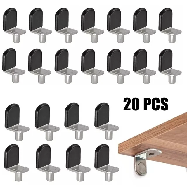 20 piezas soportes de soporte de estante de larga duración clavijas en forma de L para gabinete de exhibición