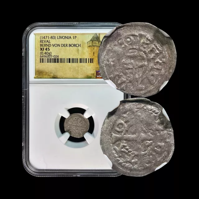 LIVONIA. 1471, Pfennig, Silver - NGC XF45 - Teutonic Order, Reval, Tallinn 024