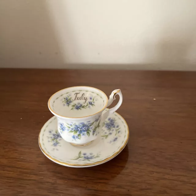 Royal Albert  FLOWER OF THE MONTH SERIES Forget-Me-Not - July Tea Cup & Saucer