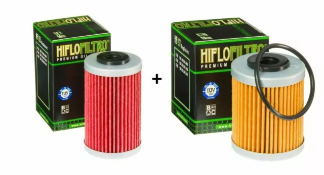 Hiflo Filtro Kit Filtri Olio Hf155 + Hf157 Ktm 450 Sx / Exc / Mxc 2003 2004 2005
