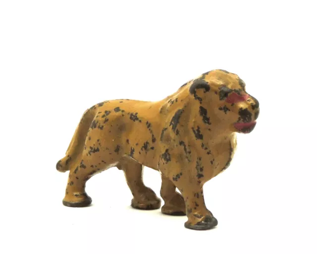 Antique Vintage Lead Toy Lion 2 1/2"