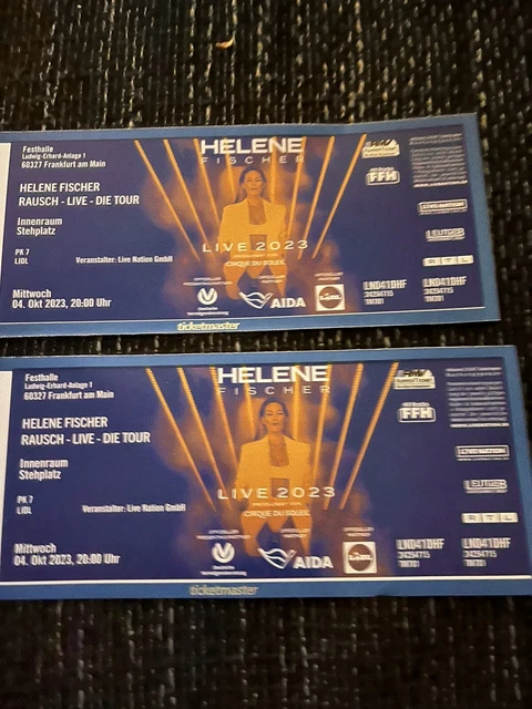 Helene Fischer Tickets Frankfurt 04.10.2023 zwei Stehplatzkarten Karten Konzert