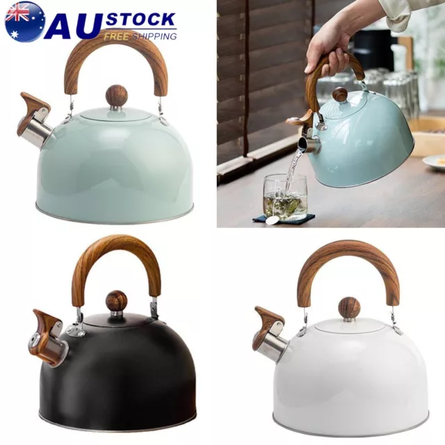 3L Whistling Kettle Tea Stove Gas Camping Stainless Steel Teapot Kitchen Tea Pot