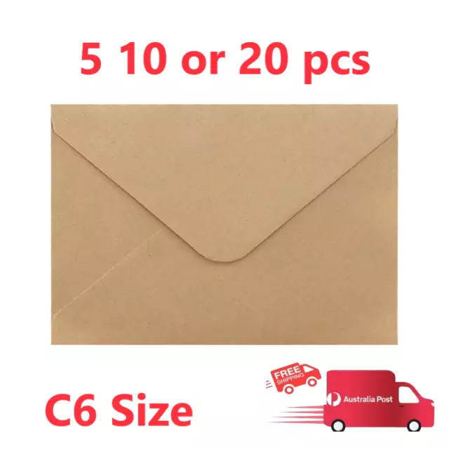 Kraft Envelopes Brown  C6 Mailer Standard Business Envelope 5 10 20