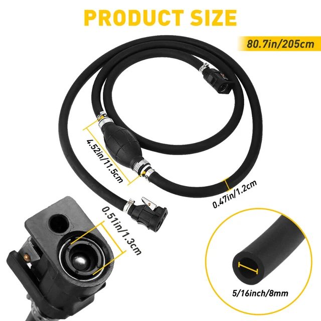 5/16" Marine Outboard Boat Motor Fuel/Gas Hose Line Assembly Car Replacement Kit