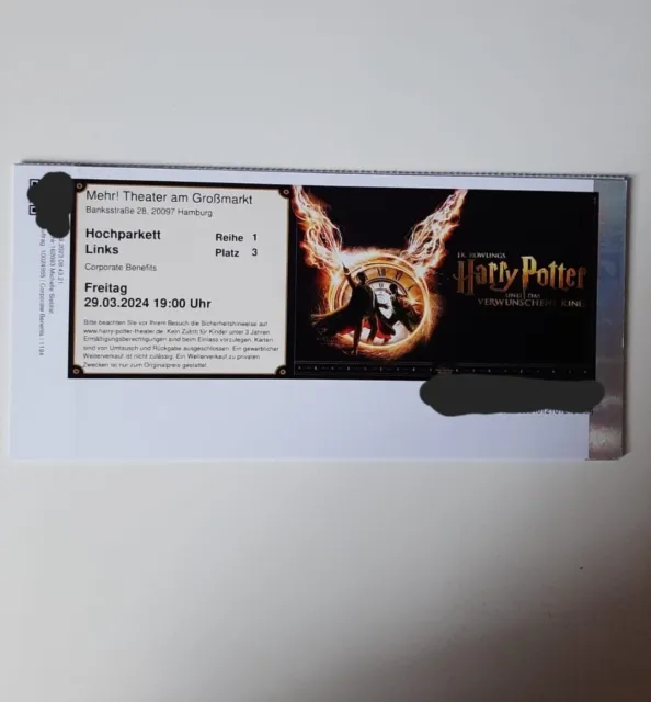 Harry Potter Musical Hamburg Ticket Reihe 1, Hochparkett 29.03.24