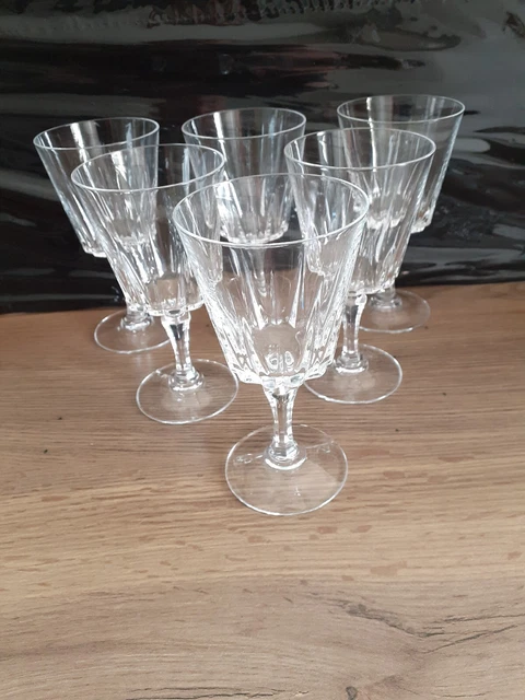 LOT DE 6 verres vin rouge cristal d'Arques - Modèle Dampierre/H : 16,5